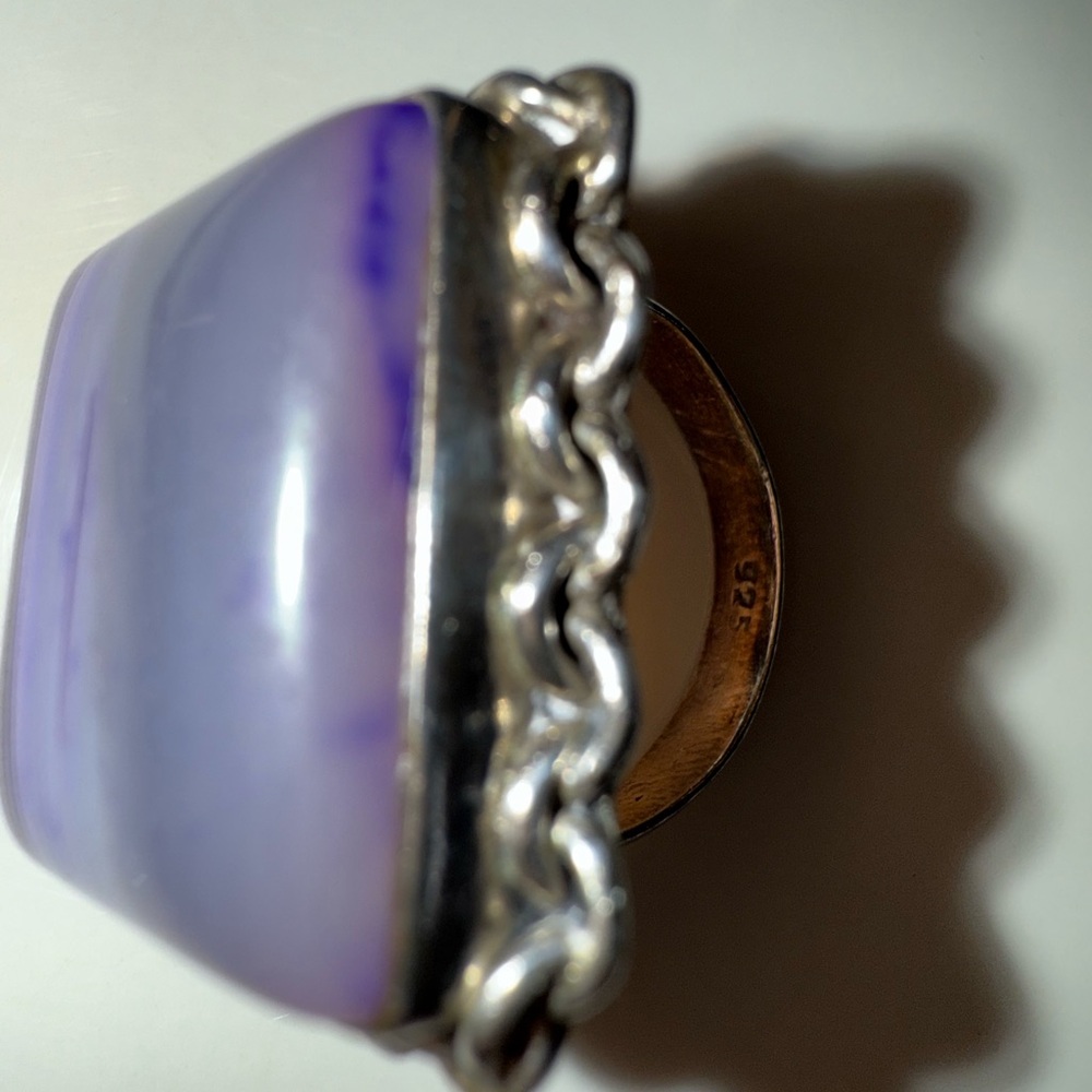 Stunning Square Amethyst Statement Ring Sterling … - image 7